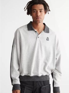 NWOT Urban Outfitters Magnlens La Brea Yin Yang Two-Toned Polo Sweatshirt Sz XL